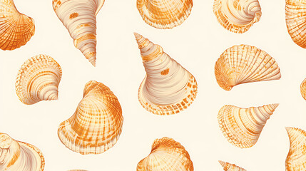 Wall Mural - vintage seashell pattern