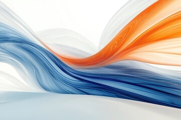 Wall Mural - abstract background with flowing blue, orange, and white shapes