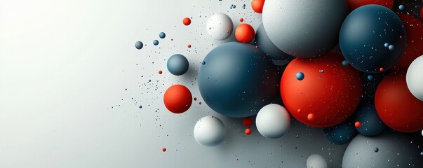Wall Mural - colorful abstract background with overlapping circles and spheres