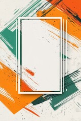 Wall Mural - abstract geometric design with bright orange and green elements