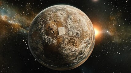 Wall Mural - Planetary exploration of a distant celestial body showcasing outer space beauty