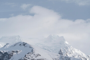 Wall Mural - beautiful snow peak landscape mountain range Iceland pretty winter time ski pretty background