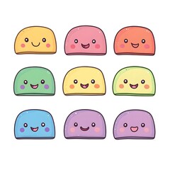 Poster - Nine Colorful Happy Smiling Jelly Bean Characters