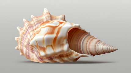 Wall Mural - 3d rendering icon seashell illustration png. cartoon minimal style on transparent isolated background. Seashell. Illustration