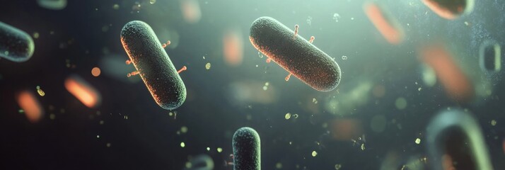 Leinwandbilder - Exploring the intricate world of 3D rendered microbes in a dynamic environment. Generative AI