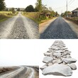 © Nur - Four diverse road types gravel, paved, foggy, and stone.