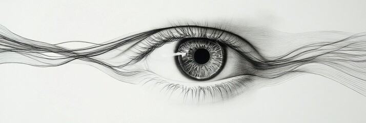 Poster - Close up view of a human eye revealing intricate details and textures. Generative AI