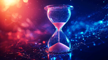 Wall Mural - Abstract Hourglass: Digital Art, Time, and Connectivity