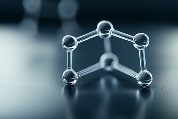 Wall Mural - Close up of a molecule made of clear glass