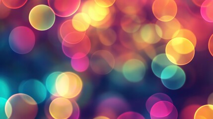 vibrant bokeh lights, colorful and bright