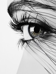 Poster - Close up view of an expressive human eye highlighting natural beauty and intricate details. Generative AI