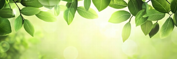 Poster - Serene green forest with sunlight filtering through lush leaves creating a peaceful atmosphere. Generative AI