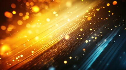 Wall Mural - Golden and Blue Abstract Light Streaks