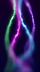 Wall Mural - vertical glowing flowing power lines 4k loop features streams of purple, blue, and green smoking las