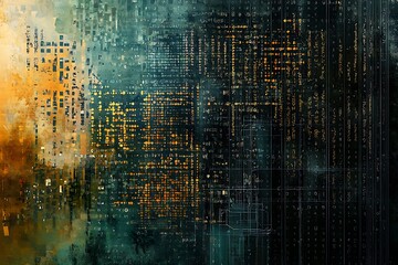 Abstract technology background visualizing programming code and computer scripts in a modern design