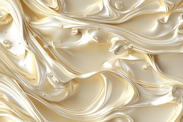 Aufkleber - Elegant fluid patterns in glossy cream tones perfect for fashion and interior design applications : Generative AI