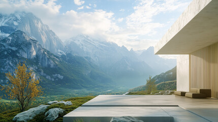 Wall Mural - modern industrial view of the mountains 