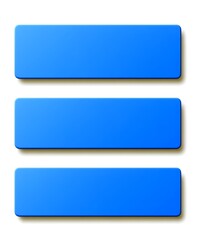 Three Horizontal Blue Rectangular Blank Banners