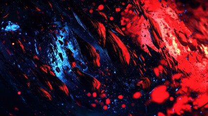 Poster - Abstract Art: Red and Blue Hues