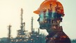 © SlashStd - Engineer profile superimposed on refinery.