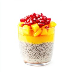 Wall Mural - Layers of creamy chia pudding mango puree