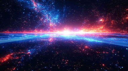 Wall Mural - Cosmic Dreamscape: A Journey Through Vibrant Nebulae and Celestial Lights