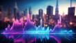 © Pastel - A vibrant soundwave graphic overlaying a city skyline, showcasing the dynamic relationship between music and urban life.