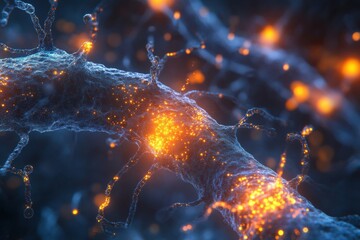Leinwandbilder - Exploring molecular interactions between microbes in a vivid close up representation. Generative AI