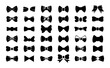 © svsetyo - Set of Bow tie icon. Bowtie butterfly black silhouette vector