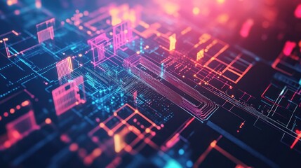 Abstract Digital Circuitry: A Visual Representation of Modern Technology