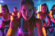 © Chalita - Woman exercising in a gym surrounded by a diverse group of people engaged in fitness activities for health and wellness training motivational environment for group workouts