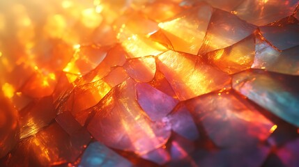 Glowing amber crystal cluster texture.