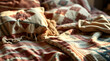 © MatandSterre - Cozy Bohemian Bedroom Decor: Close-up of Textured Throw Blankets and Pillows