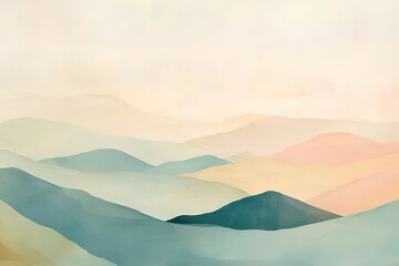 Wall Mural - Mountain range with a blue sky in the background