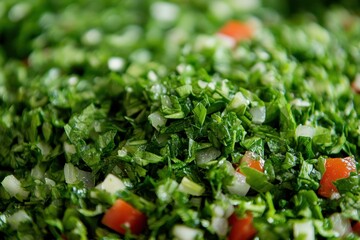 Poster - Tabbouleh salad primarily consists of minced parsley tomatoes mint onion and bulgur