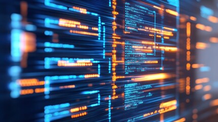 Abstract Digital Code Stream: Futuristic Technology Background