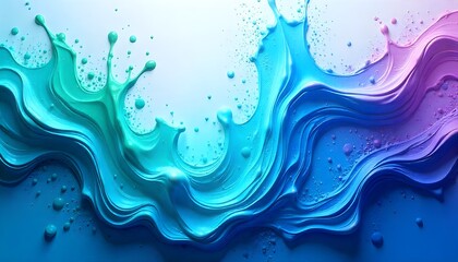 Fototapete - A vibrant abstract background in blue, turquoise, teal, green, white, and purple hues. Featuring bright neon and electric metal effects, rough grain, and noise spray textures
