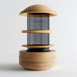 © Picgaxel - stylish bird feeder with minimalist design, featuring wooden structure and sleek metal accents, perfect for modern outdoor spaces. feeder unique shape adds elegance