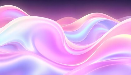 Leinwandbilder - Vibrant abstract waves flowing in bright pastel colors, enhanced by smooth gradient lights that create a dynamic, soft, and fluid atmosphere