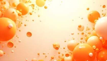 Fototapete - An energetic and playful background featuring abstract orange and white bubbles in motion, creating a sense of movement and excitement