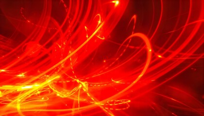 Fototapete - Dynamic abstract swirls of red and yellow light, creating vivid patterns full of energy and contrast, evoking a sense of motion and intensity