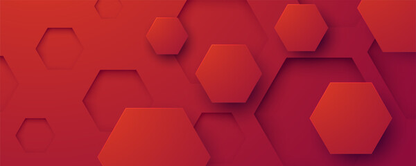 Wall Mural - abstract red background hexagon shape texture design vector