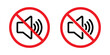 © Ka Han - No noise sign, sound prohibition symbol in flat stye. Loud speaker forbidden icon