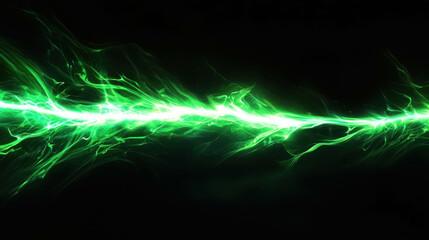 Wall Mural - electric green light streaks cutting through the darkness in dynamic abstract background