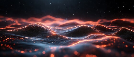 glowing abstract landscape.