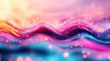Wall Mural - dust pollution concept. colorful abstract waves with shimmering light effects and vibrant hues of pi