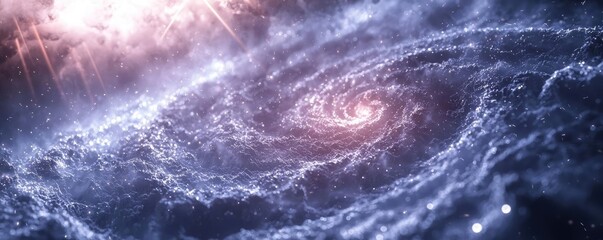 Wall Mural - Dust pollution concept. A stunning view of a swirling galaxy filled with vibrant cosmic colors and light.