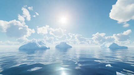 Wall Mural - conceptual iceberg environment, realistic, ultra high resolution. high resolution, wide angle shot, 