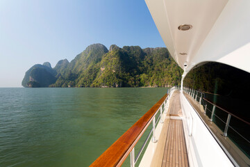 Wall Mural - Luxury Yacht Exterior Deck Seascape Phang Nga Bay Thailand