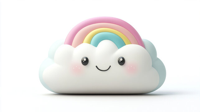 a cute rainbow cloud character
